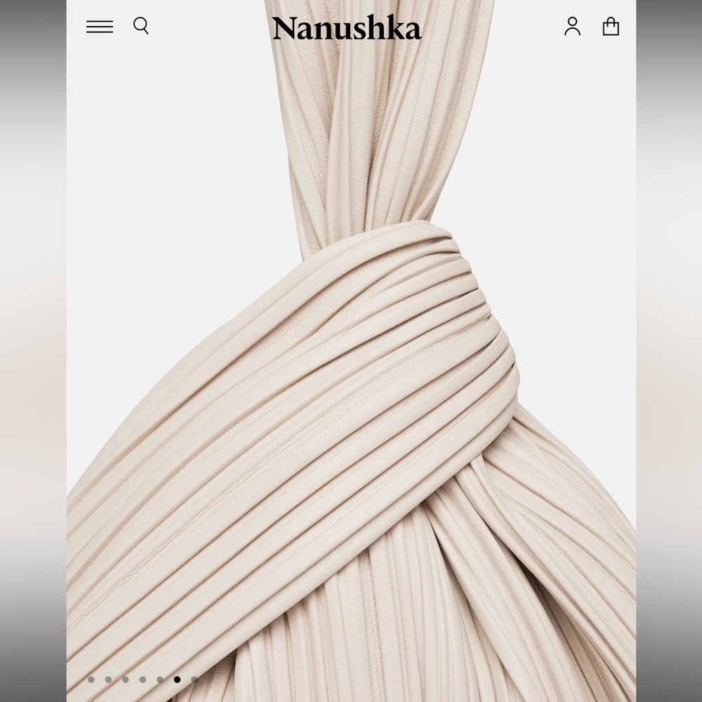 Nanushka JEN Pleated Alt-Leather Bag - Vegan Leather Bag - Picture 3 of 16